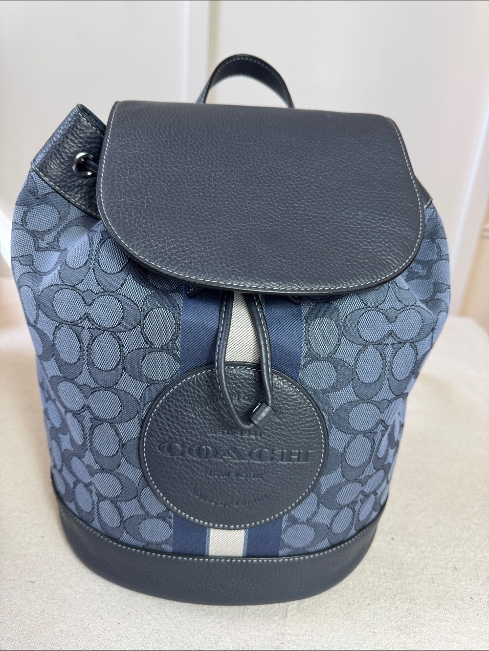Coach Dempsey Drawstring Signature Canvas Backpack.